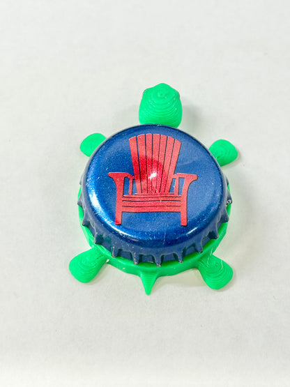 Lake Placid Brewing - Bottle Cap Magnet Turtle Shell Shocked Art