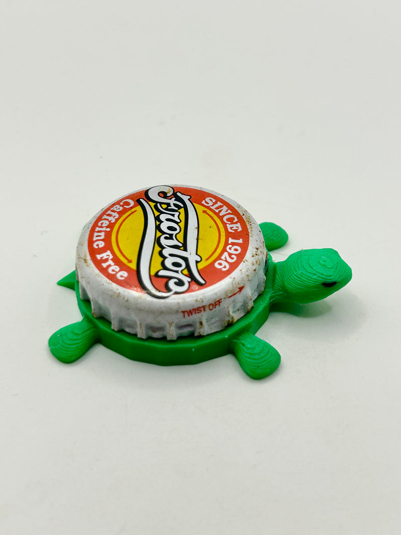 Frostop Root Beer - Bottle Cap Magnet Turtle Shell Shocked Art