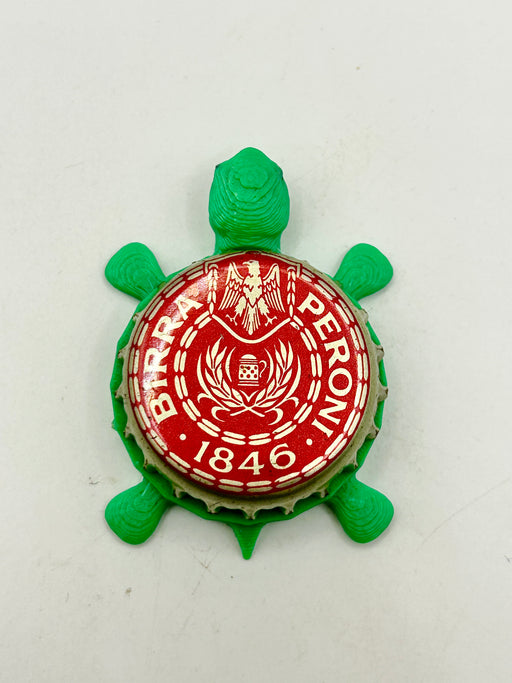 Peroni Birra (Vintage) - Bottle Cap Magnet Turtle Shell Shocked Art