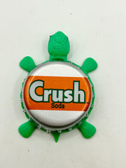 Orange Crush Soda (Stripe) - Bottle Cap Magnet Turtle Shell Shocked Art