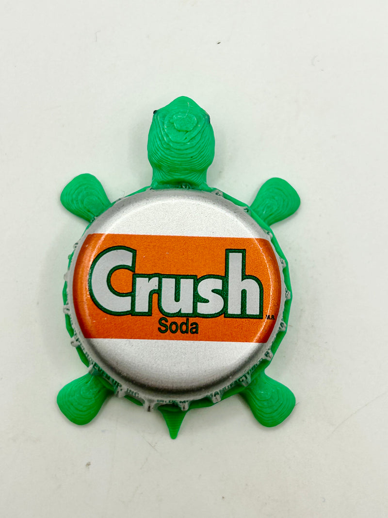 Orange Crush Soda (Stripe) - Bottle Cap Magnet Turtle Shell Shocked Art