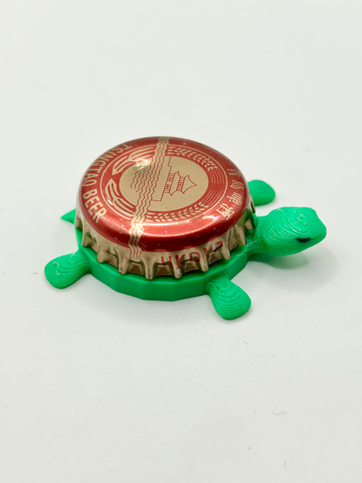 Tsingtao Beer (Vintage) - Bottle Cap Magnet Turtle Shell Shocked Art