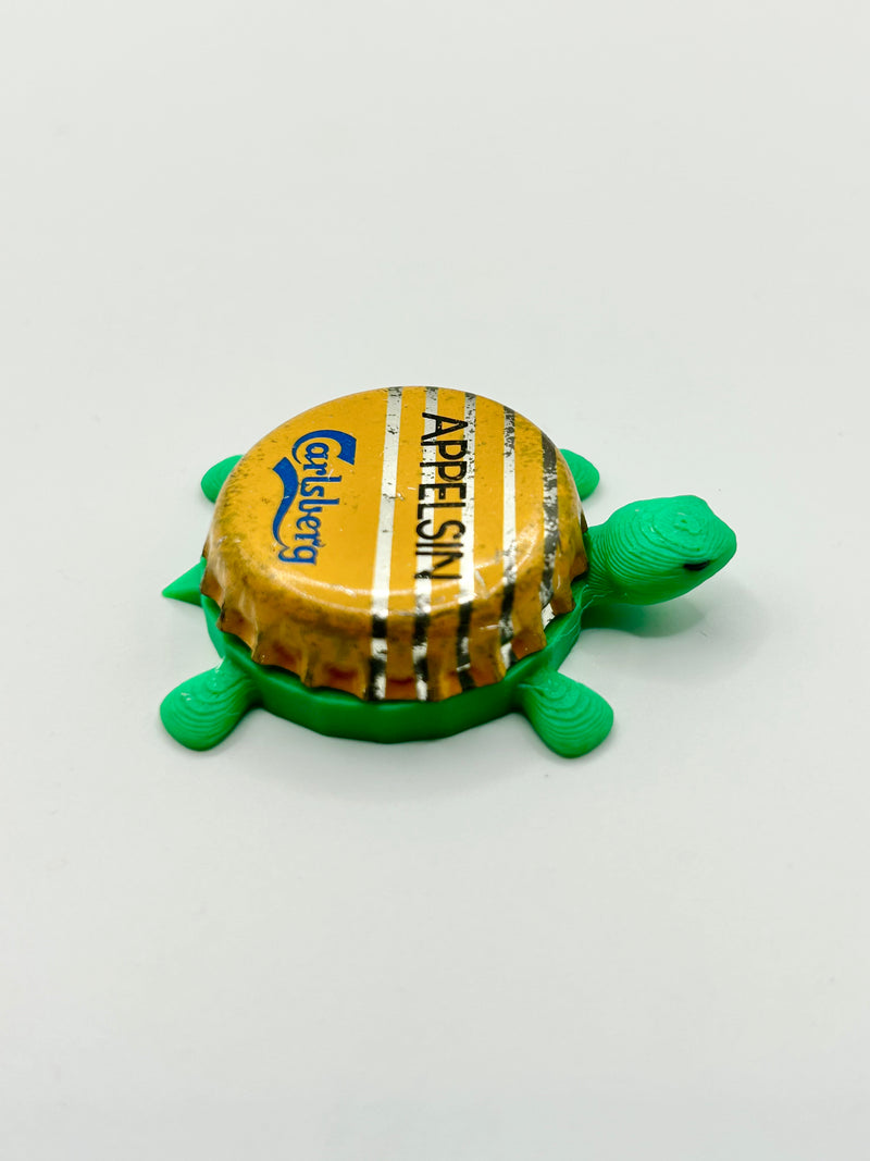 Carlsberg Applesin - Bottle Cap Magnet Turtle Shell Shocked Art
