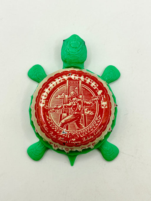 Golden Gate Ale - Bottle Cap Magnet Turtle Shell Shocked Art
