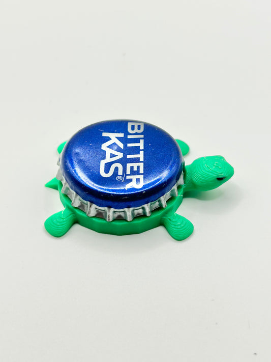 Bitter KAS Soda (Silver Text) - Bottle Cap Magnet Turtle
