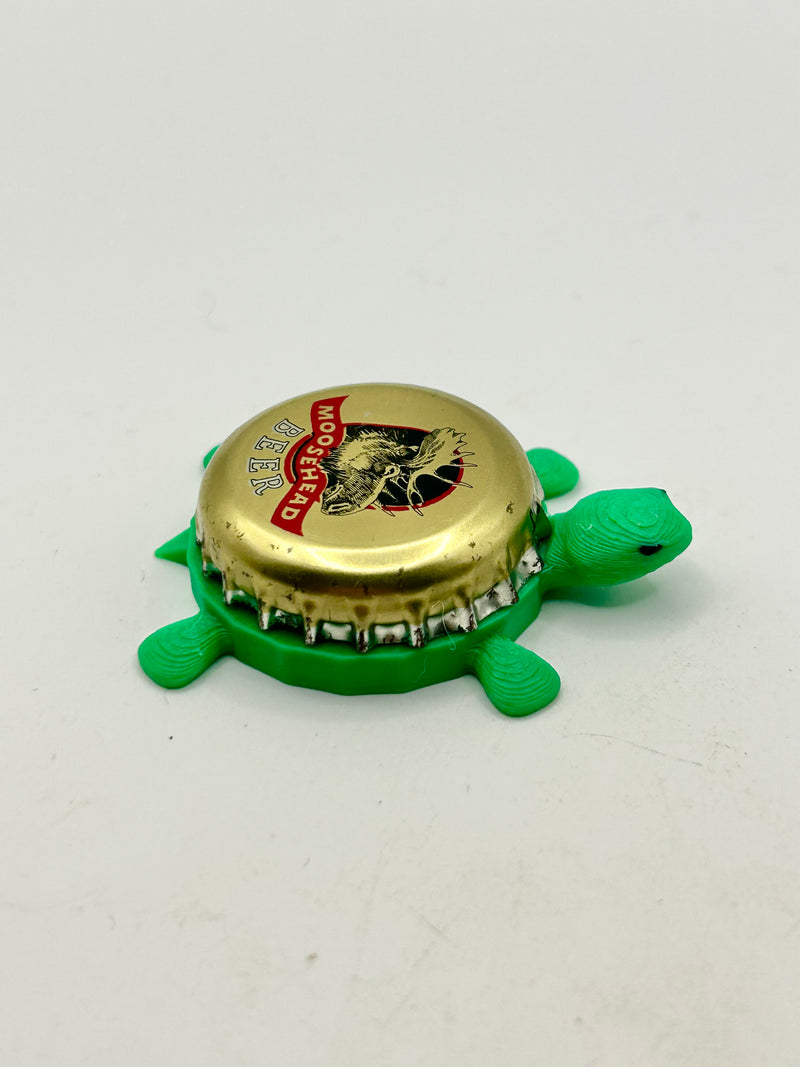 Moosehead Beer (Vintage, Rare) - Bottle Cap Magnet Turtle Shell Shocked Art
