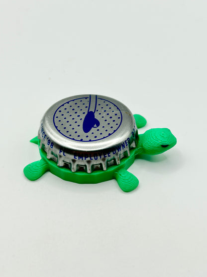 UFO White Beer (Flying) - Bottle Cap Magnet Turtle Shell Shocked Art