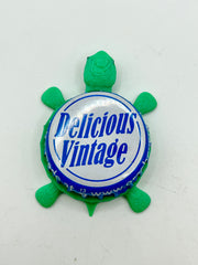 Delicious Vintage Orca Beverages - Bottle Cap Magnet Turtle Shell Shocked Art