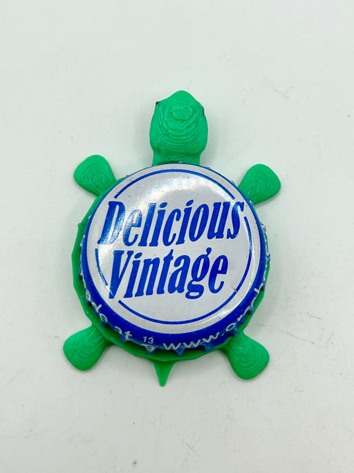 Delicious Vintage Orca Beverages - Bottle Cap Magnet Turtle Shell Shocked Art