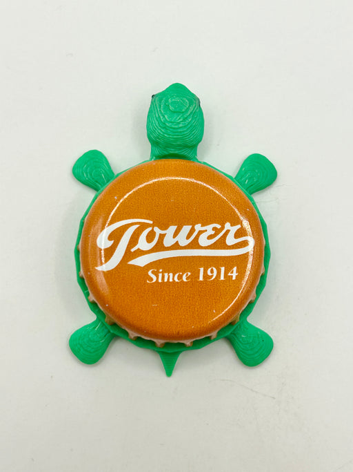 Tower Beverage - Bottle Cap Magnet Turtle Shell Shocked Art