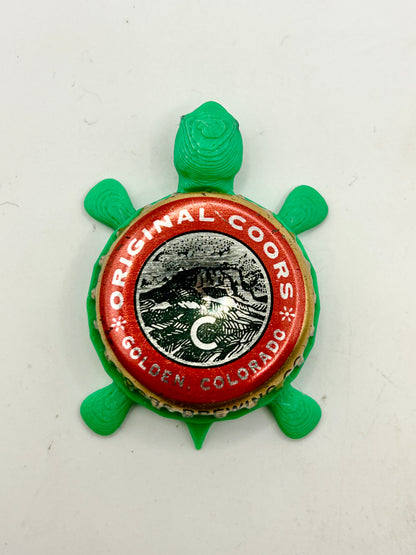 Original Coors - Bottle Cap Magnet Turtle Shell Shocked Art