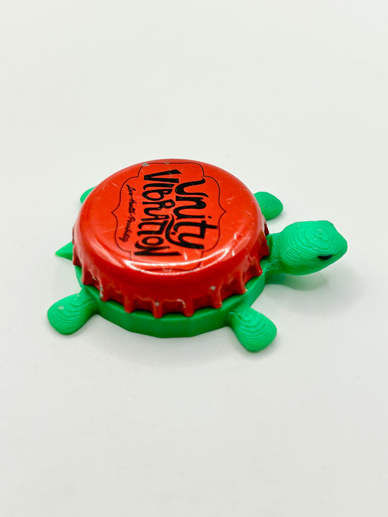 Unity Vibration Brewing (Red) - Bottle Cap Magnet Turtle Shell Shocked Art
