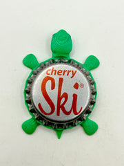 Cherry Ski - Bottle Cap Magnet Turtle Shell Shocked Art