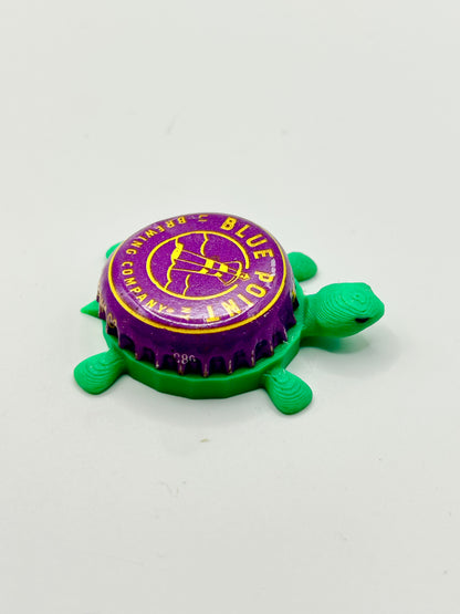 Blue Point Brewing Co (Purple) - Bottle Cap Magnet Turtle Shell Shocked Art