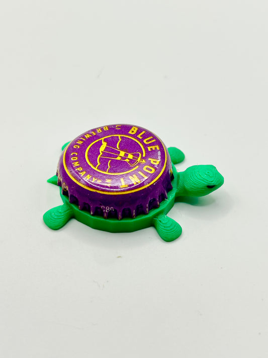 Blue Point Brewing Co (Purple) - Bottle Cap Magnet Turtle