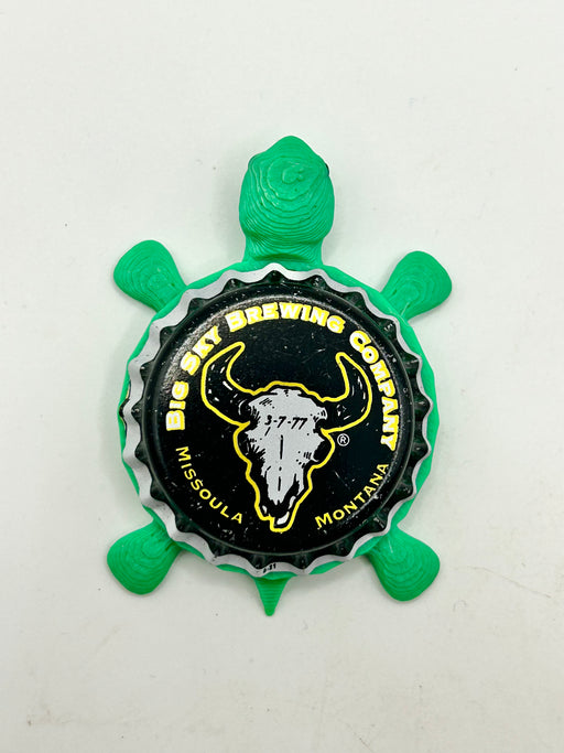 Big Sky Brewing (Yellow) - Bottle Cap Magnet Turtle Shell Shocked Art