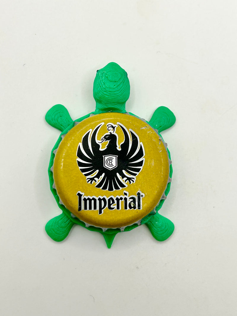 Imperial Lager (Costa Rica) - Bottle Cap Magnet Turtle Shell Shocked Art