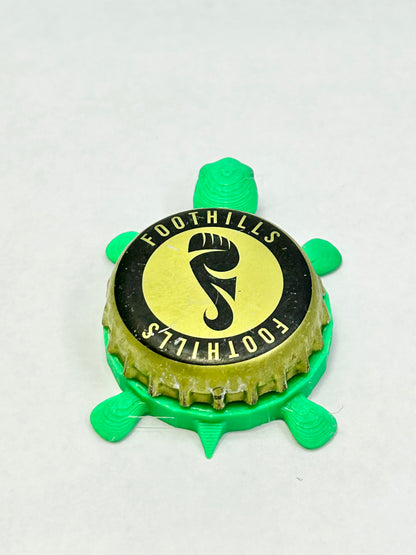 Foothills Brewery - Bottle Cap Magnet Turtle Shell Shocked Art