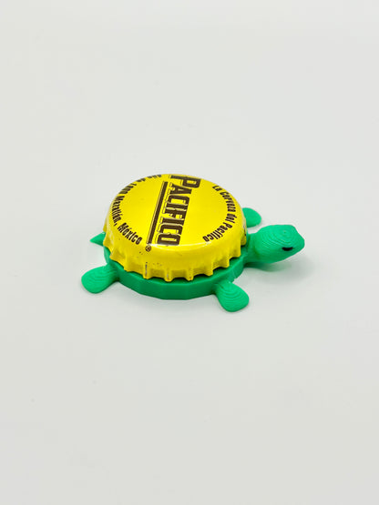 Pacifico - Bottle Cap Magnet Turtle Shell Shocked Art