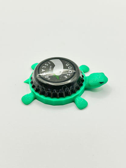 Goose Island (Green Beak) - Bottle Cap Magnet Turtle Shell Shocked Art