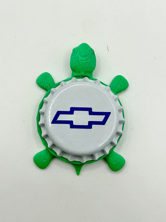 Chevy (Blue) - Bottle Cap Magnet Turtle