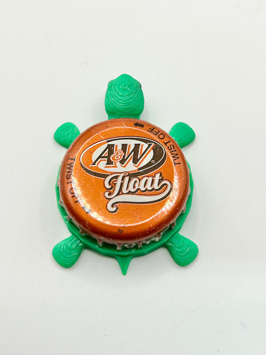 A&W Root Beer Float - Bottle Cap Magnet Turtle