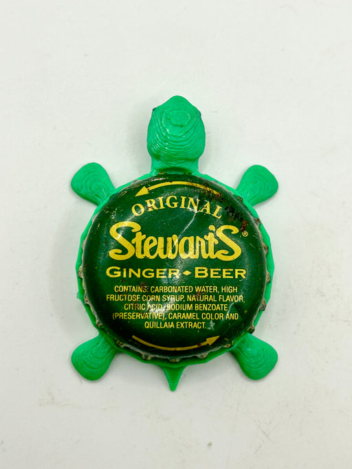 Stewarts Original Ginger Beer - Bottle Cap Magnet Turtle Shell Shocked Art