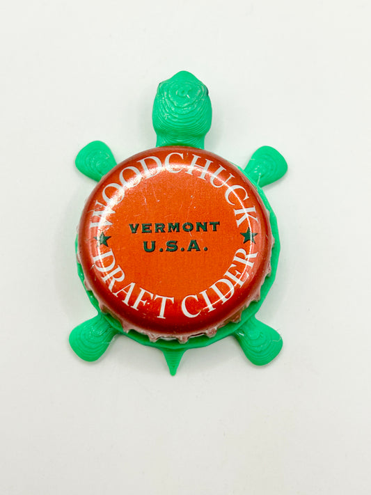 Woodchuck (Red) - Bottle Cap Magnet Turtle