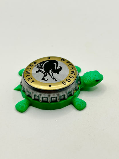 Wychwood Brewery (Gold) - Bottle Cap Magnet Turtle Shell Shocked Art