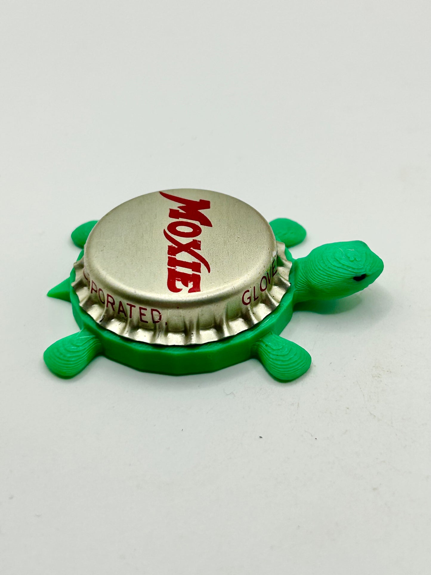 Moxie (Vintage) - Bottle Cap Magnet Turtle Shell Shocked Art