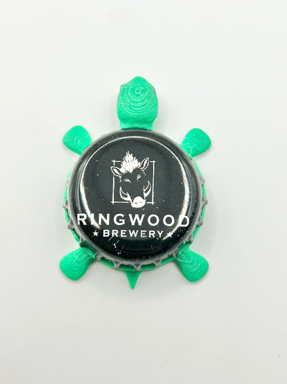 Ringwood Brewery - Bottle Cap Magnet Turtle Shell Shocked Art