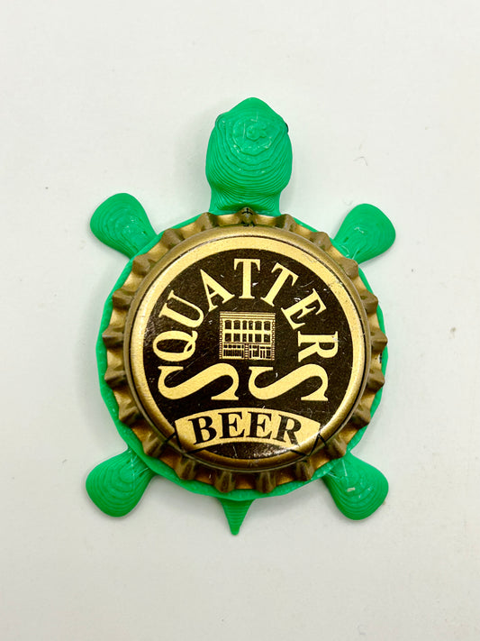 Squatters Beer - Bottle Cap Magnet Turtle Shell Shocked Art