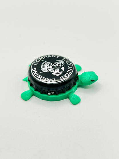 Lagunitas Brewing (Black) - Bottle Cap Magnet Turtle Shell Shocked Art
