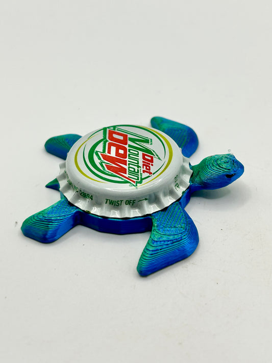 Diet Mountain Dew - Sea Turtle Bottle Cap Magnet Shell Shocked Art
