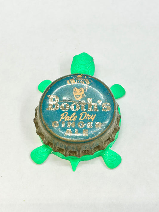Booth’s Ginger Ale Soda (Vintage) - Bottle Cap Magnet Turtle