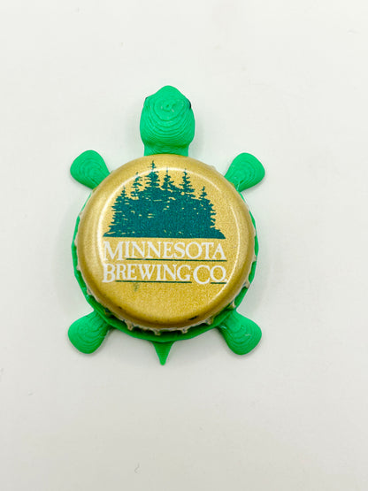 Minnesota Brewing - Bottle Cap Magnet Turtle Shell Shocked Art
