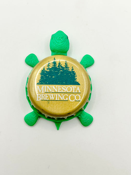 Minnesota Brewing - Bottle Cap Magnet Turtle Shell Shocked Art