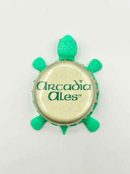 Arcadia Brewing (Vintage) - Bottle Cap Magnet Turtle Shell Shocked Art