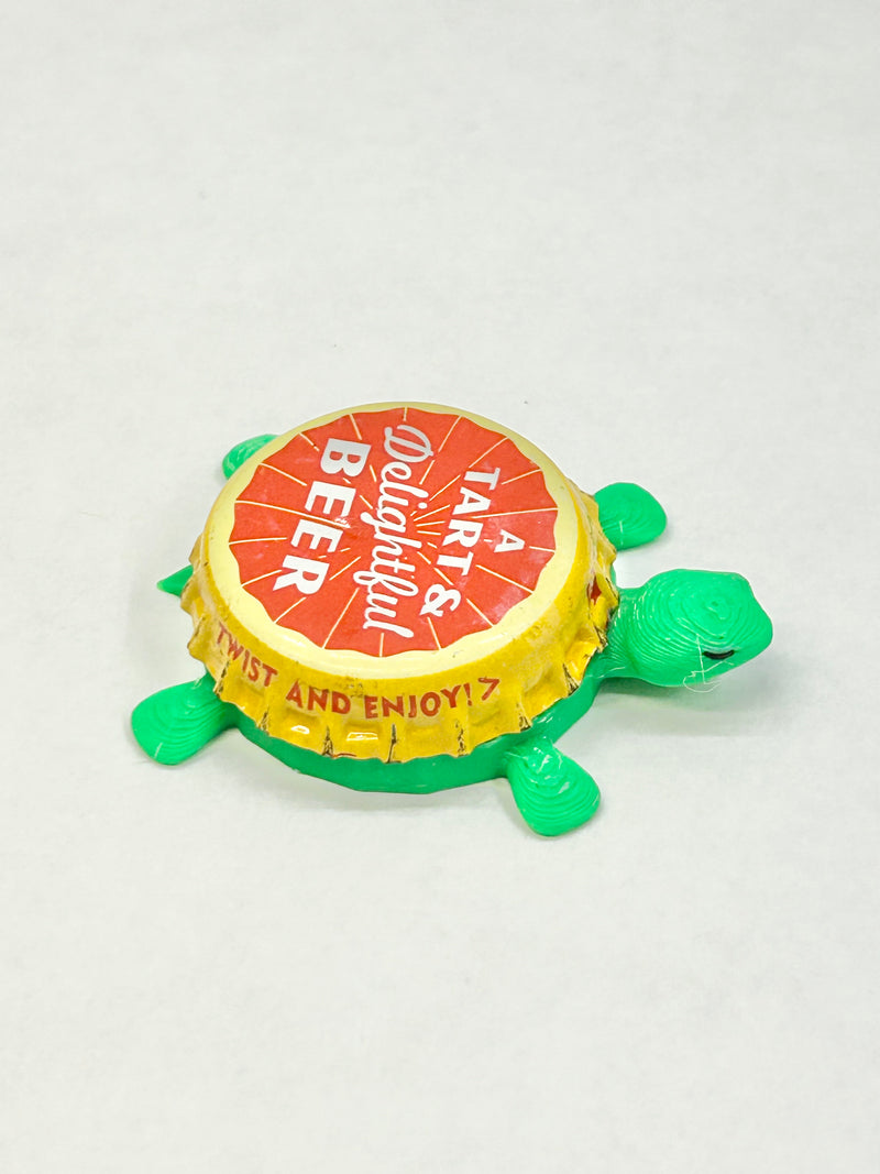 Tart and Delightful, Spoetzl Brewing, Shiner Beer - Bottle Cap Magnet Turtle Shell Shocked Art
