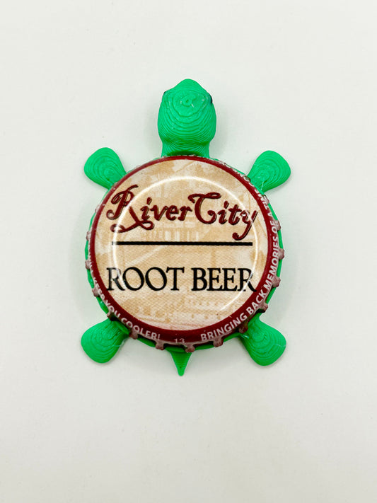 River City Root Beer - Bottle Cap Magnet Turtle