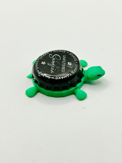 Sangria Unfiltered - Bottle Cap Magnet Turtle Shell Shocked Art