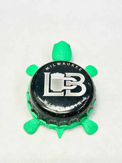 Lakefront Brewery - Bottle Cap Magnet Turtle Shell Shocked Art