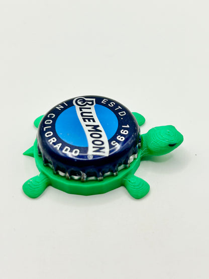 Blue Moon (Est 1995) - Bottle Cap Magnet Turtle Shell Shocked Art