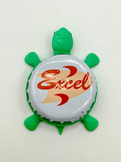 Excel Soda - Bottle Cap Magnet Turtle Shell Shocked Art
