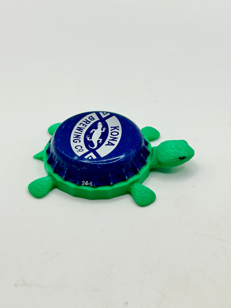 Kona Brewing (Dark Blue) - Bottle Cap Magnet Turtle Shell Shocked Art