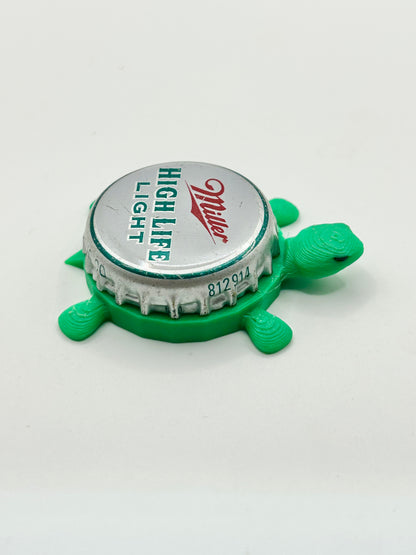 Miller High Life Light (Vintage) - Bottle Cap Magnet Turtle Shell Shocked Art