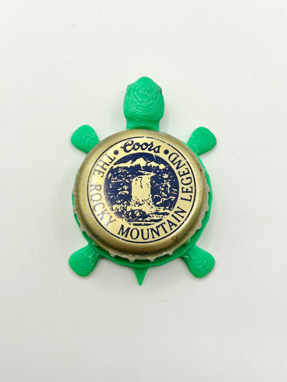 Coors - The Rocky Mountain Legend - Bottle Cap Magnet Turtle Shell Shocked Art