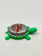 Dr Pepper Soda (Vintage, Red Line) - Bottle Cap Magnet Turtle Shell Shocked Art