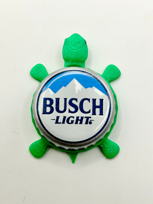 Busch Light (Mountains) - Bottle Cap Magnet Turtle Shell Shocked Art