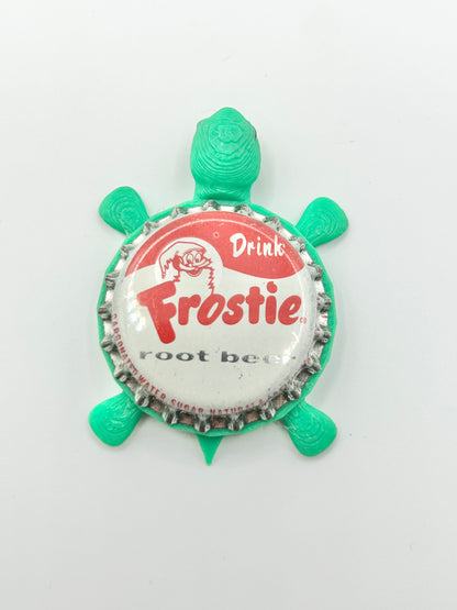 Frostie Root Beer Soda (Vintage) - Bottle Cap Magnet Turtle Shell Shocked Art